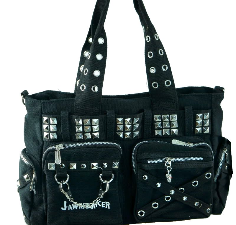 JAWBREAKER STUDS GOTHIC ROCKABILLY PUNK SPIKE ROCKER MESSENGER PURSE